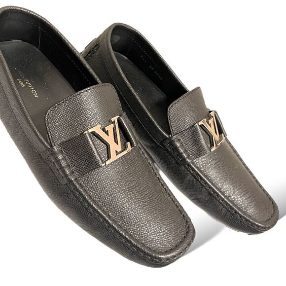 Mens LOUIS VUITTON Leather Drivers with Silver Tone Metal LV Motif |Size: 11M| - Picture 5 of 12
